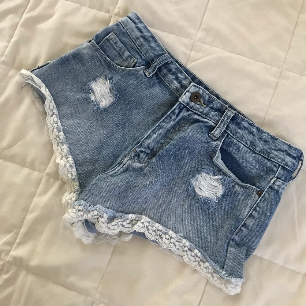 Forever 21 Distressed Lace Shorts